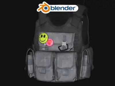 Modern Tactical Combat Vest PBR Game Ready Low-poly 3D model