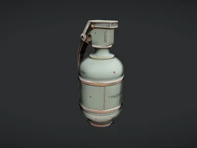 green military hand grenade 3D model purchase