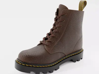 Leather Boot Combat - Military Tactical Brown Low-poly 3D model