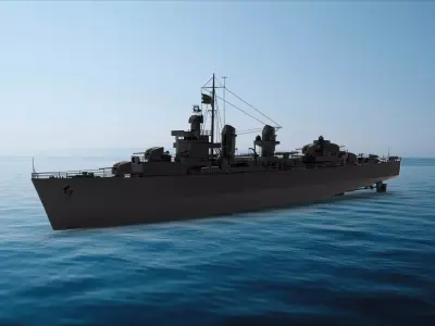 Fletcher-class destroyer 3D model