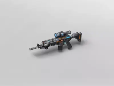 Futuristic Tactical Assault Rifle 3D Model 3D model buy