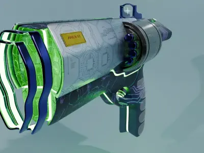 Gun Magnum scifi Low-poly 3D model