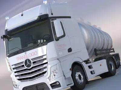 Mercedes Actros MP4 with ADR Tanker 3D model