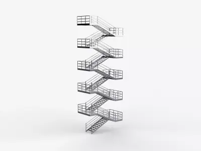 industrial staircase 02 3D model