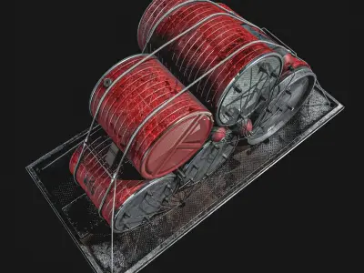  High Explosive Barrel Low-poly 3D model