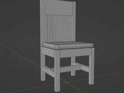Old Wooden Chair Low-poly 3D model buy