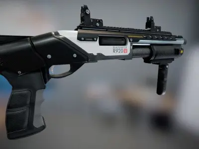 Futuristic Shotgun Low-poly 3D model purchase