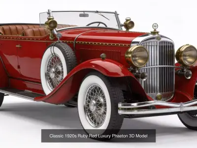 Vintage 1920s Luxury Cars and Steam Era Vehicles Collection 3D Model Pack