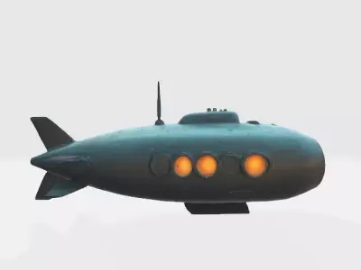 Futuristic submarine 3D model