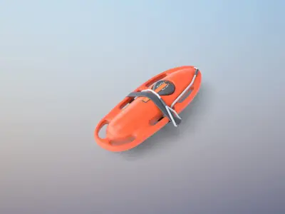 Lifeguard Rescue Buoy Low-poly 3D model