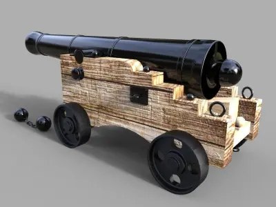 Naval Cannon 3D model get