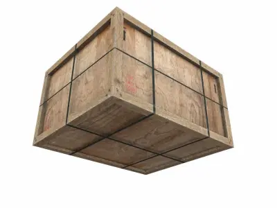 Old Wooden Cargo Crate 10 PBR Low-poly 3D model