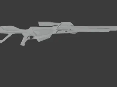 Futuristic Sniper Rifle Game Ready 3D Model CG Low-poly 3D model