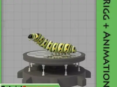 Monarch Larva 3D model