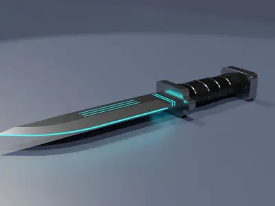 Cyberpunk weapons set 3D model Low-poly 3D model
