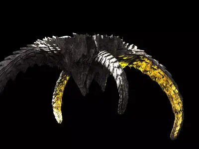 Sci fi Alien Dragon Asteroid rock 6  3D model
