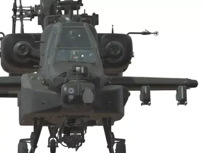 AH64D Apach Attack Helicopter Low-poly 3D model