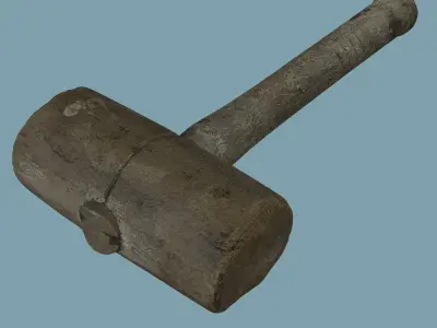 Wooden Hammer - Photogrammetry Asset 3D PhotoScan Low-poly 3D model