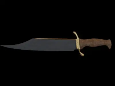 Knife samurai sword Low-poly 3D model
