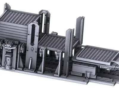 Industrial Tray Stacking and Handling Machine 3D CAD Model 3D model