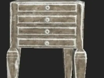 tableOldDesk wooden table with circular base Free low-poly 3D model