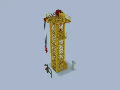 Tower-type pumping unit   Tower oil pumping unit Tower pump jack 3D model