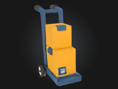 Hand Truck with Boxes  Essential Asset for Industrial  3D model