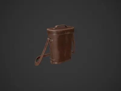 Vintage Leather Binocular Bag Low-poly 3D model
