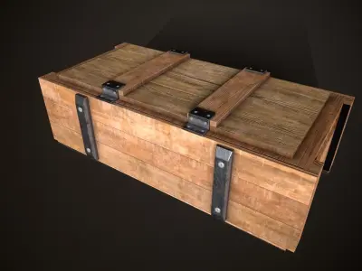 Wooden Crate-5 Low-poly 3D model