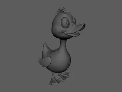 Cartoon Duck 3D Model Low-poly 3D model