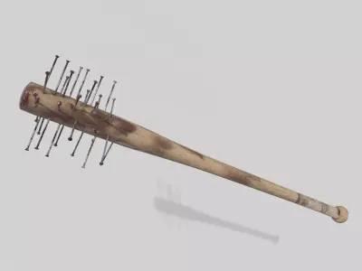 Melee Bloody Baseball Bat  Low-poly 3D model