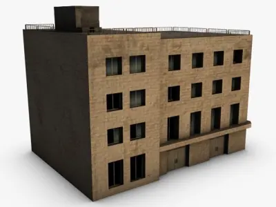 Low poly building 3D model