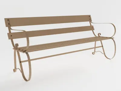 Old Antique Bench 3D model