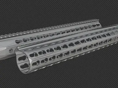 AR-15 KAC URX4 145Inch KeyMod Handguard Low-poly 3D model