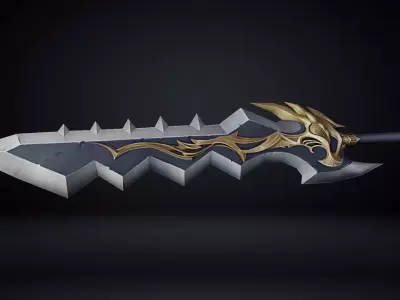Futuristic Sword Low-poly 3D model 31