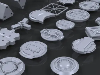 Hard Surface - KitBash Pack Low-poly 3D model