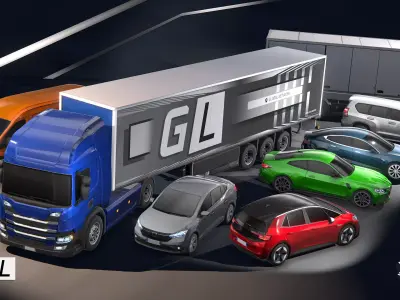 Gridlock - City traffic vehicle pack - PBR low poly cars Low-poly 3D model