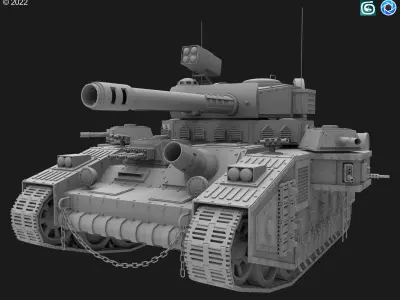 Concept Tank 1- Clay Version 3D model
