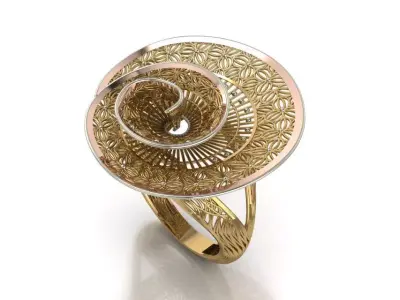 Straight narrow line filigree ring 3D print model