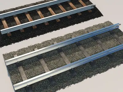 Old and New Railroad Tracks Tileable 3D models 3D model