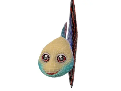 Guppy Fish Cartoon Animated Low-poly 3D model