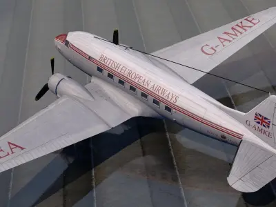 Douglas DC-3 Airliner 3D model