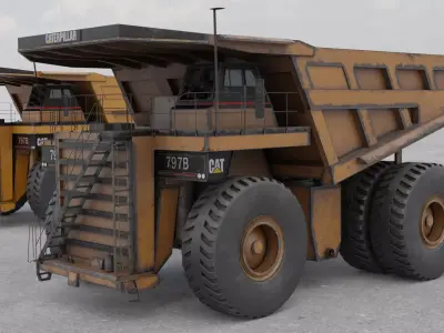 Mining Truck - Cat 797B  Low-poly 3D model