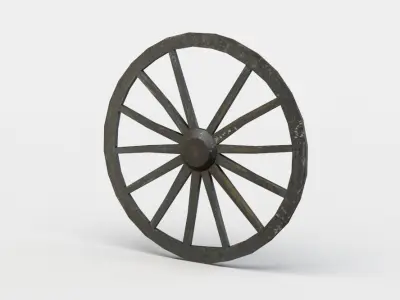Wheel clock Low-poly 3D model