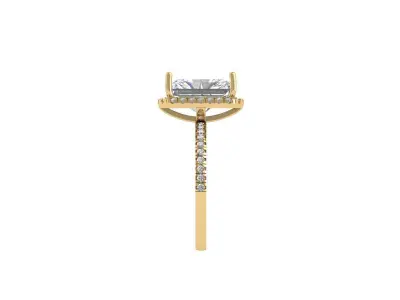 Emerald Solitaire Ring 3D print model 55