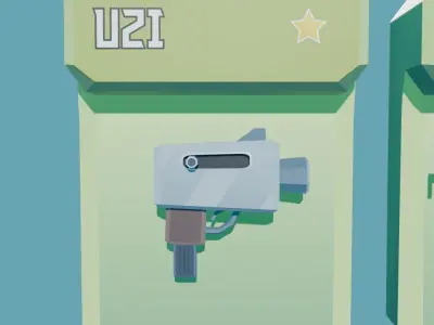 Uzi Guns Pack Stylized Low Poly Low-poly 3D model
