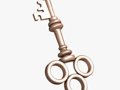 Rusty Antique Key 3D model