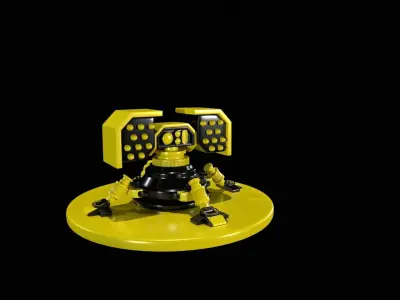 10 Unique Sci-Fi Air Defense Gun 3D model