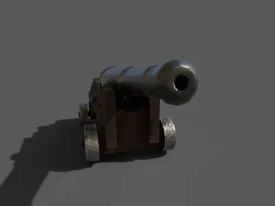 Cannon old Low-poly 3D model
