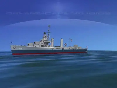 Gleaves Class Destroyer USS Edison DD439 3D model
